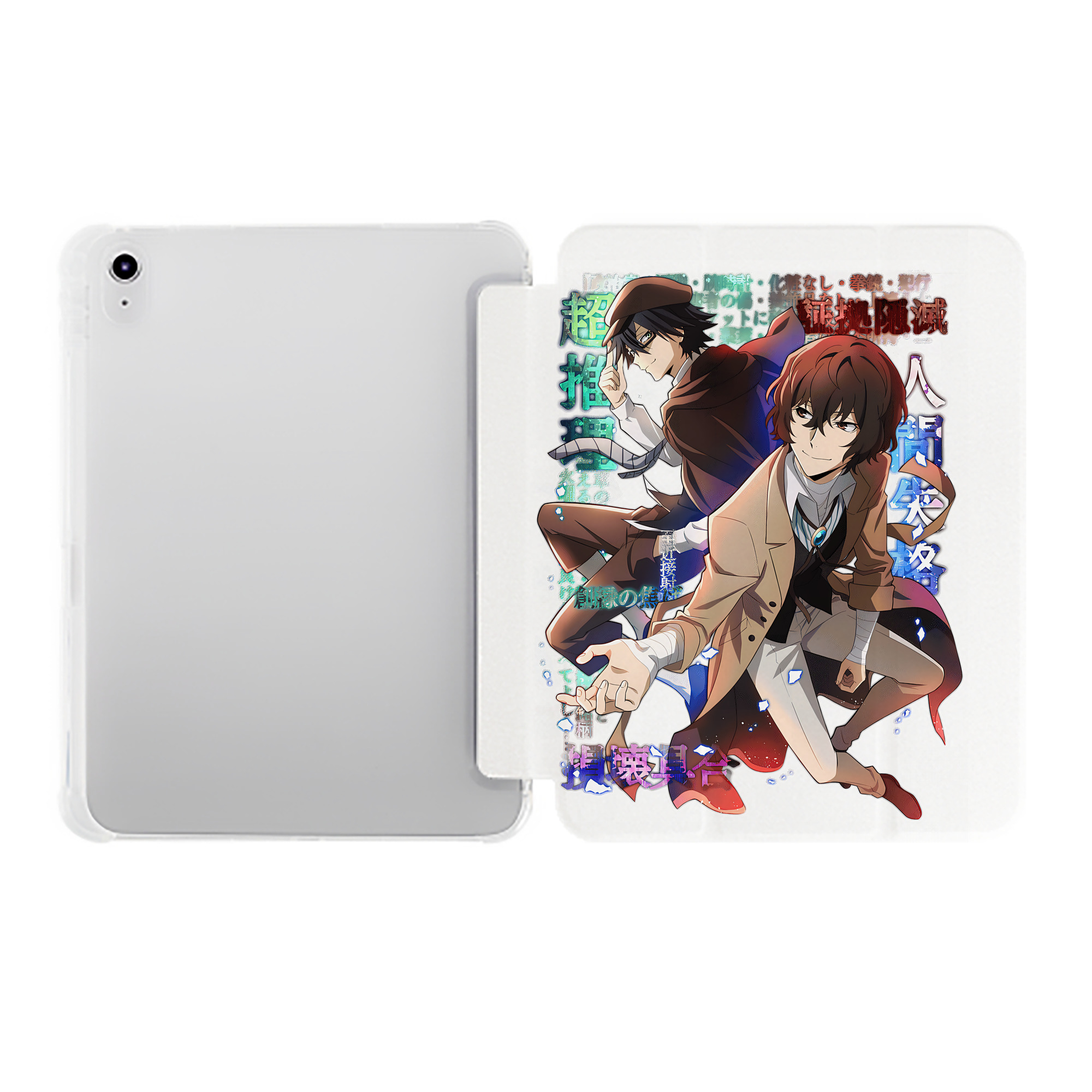 （画像用） 文豪ストレイドッグス Bungo Stray Dogs IPad ケース ペン収納付き 三つ折りスタンド PUレザー×シリコン 対応機種9.5/10.5/10.9インチ